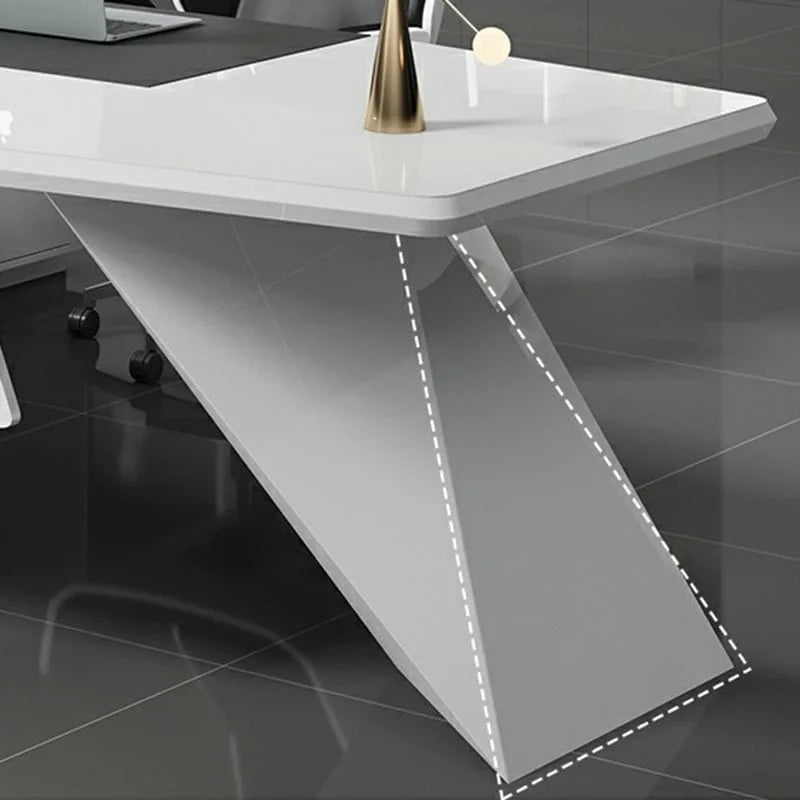 Turing · White L-Shaped Executive Desk