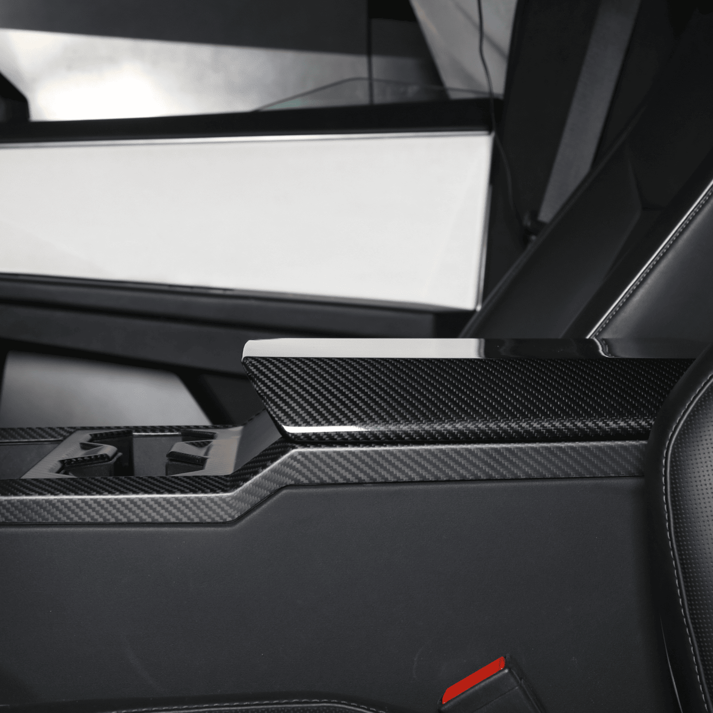 [Real Carbon Fiber] Armrest Cover For Cybertruck
