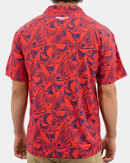 Redfish, White, Blue Polo