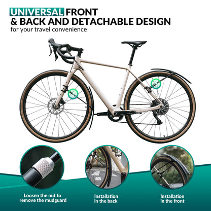 Bike Fenders for 700C Road Bikes – Quick-Release Mud Guards