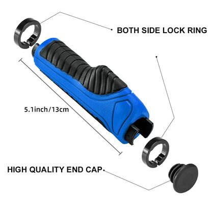 Bike Handle Grips with Double Lock-On Clamps – Aluminum Ends for MTB & BMX