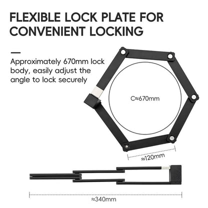 ROCKBROS Folding Bike Lock Key Type Anti-Theft Bicycle Lock