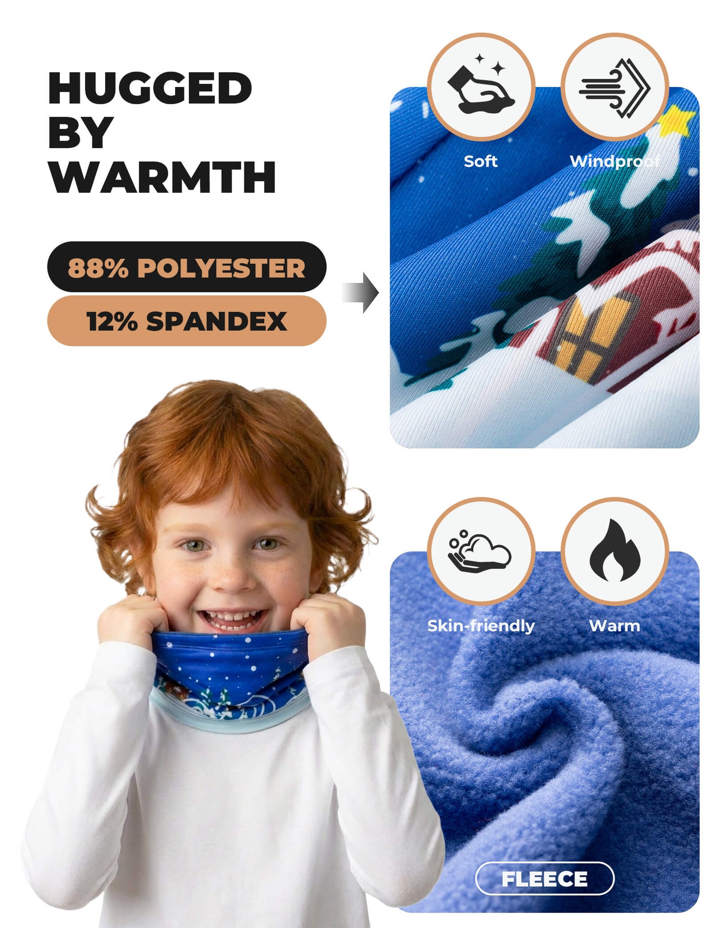 Kids Fleece Warm Face Cover & Neck Gaiter