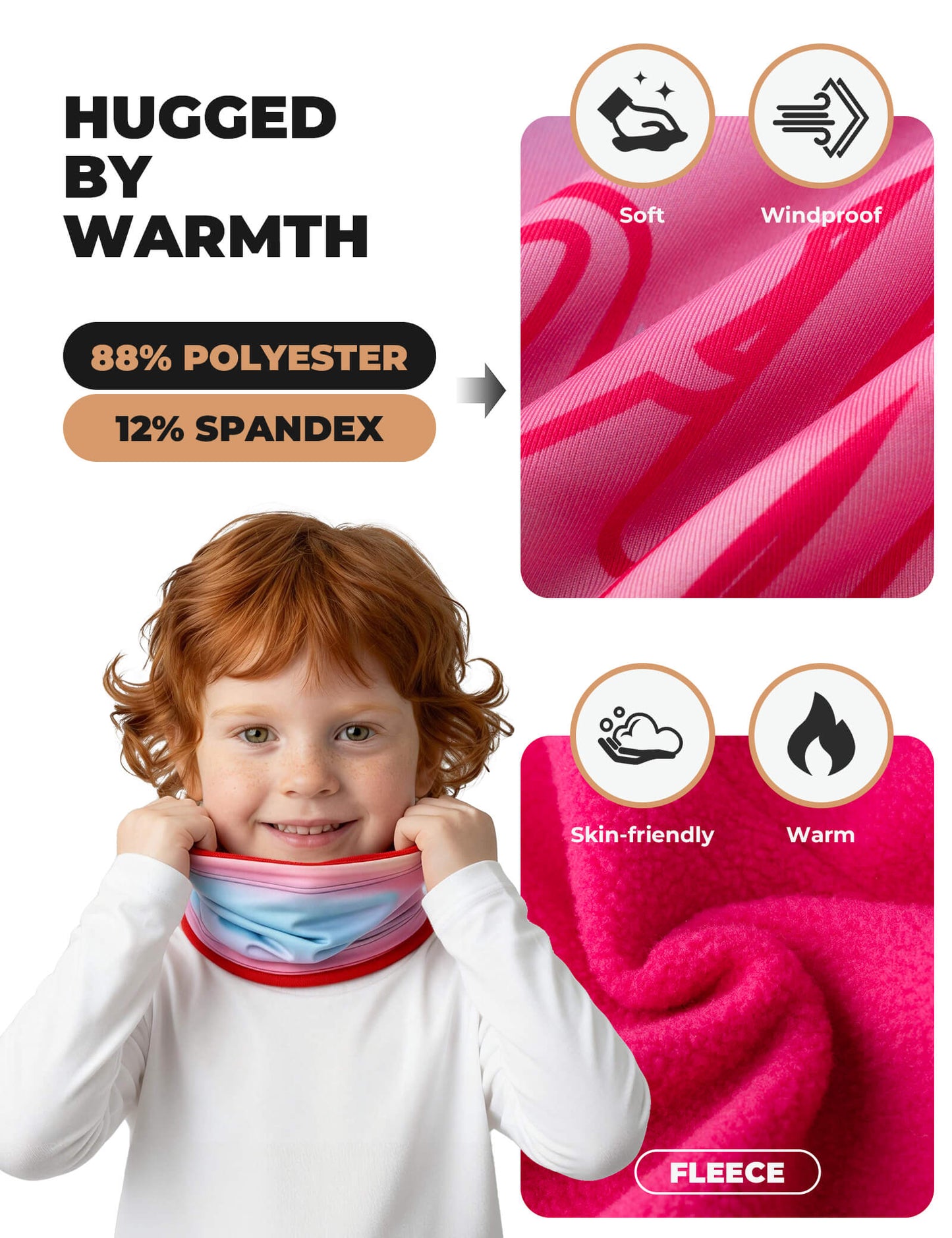 Kids Fleece Warm Face Cover & Neck Gaiter