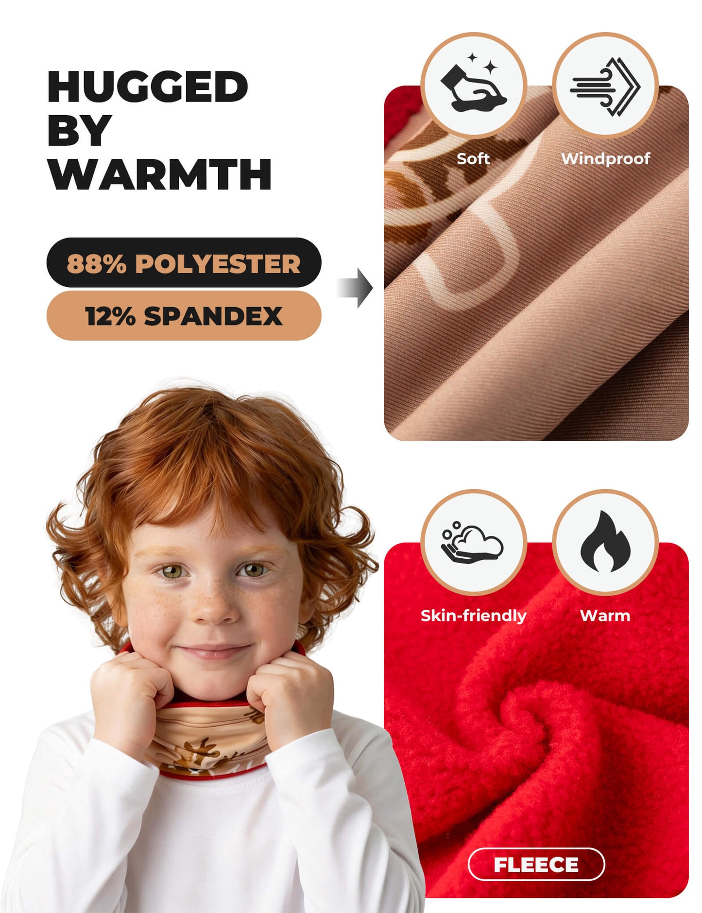 Kids Fleece Warm Face Cover & Neck Gaiter
