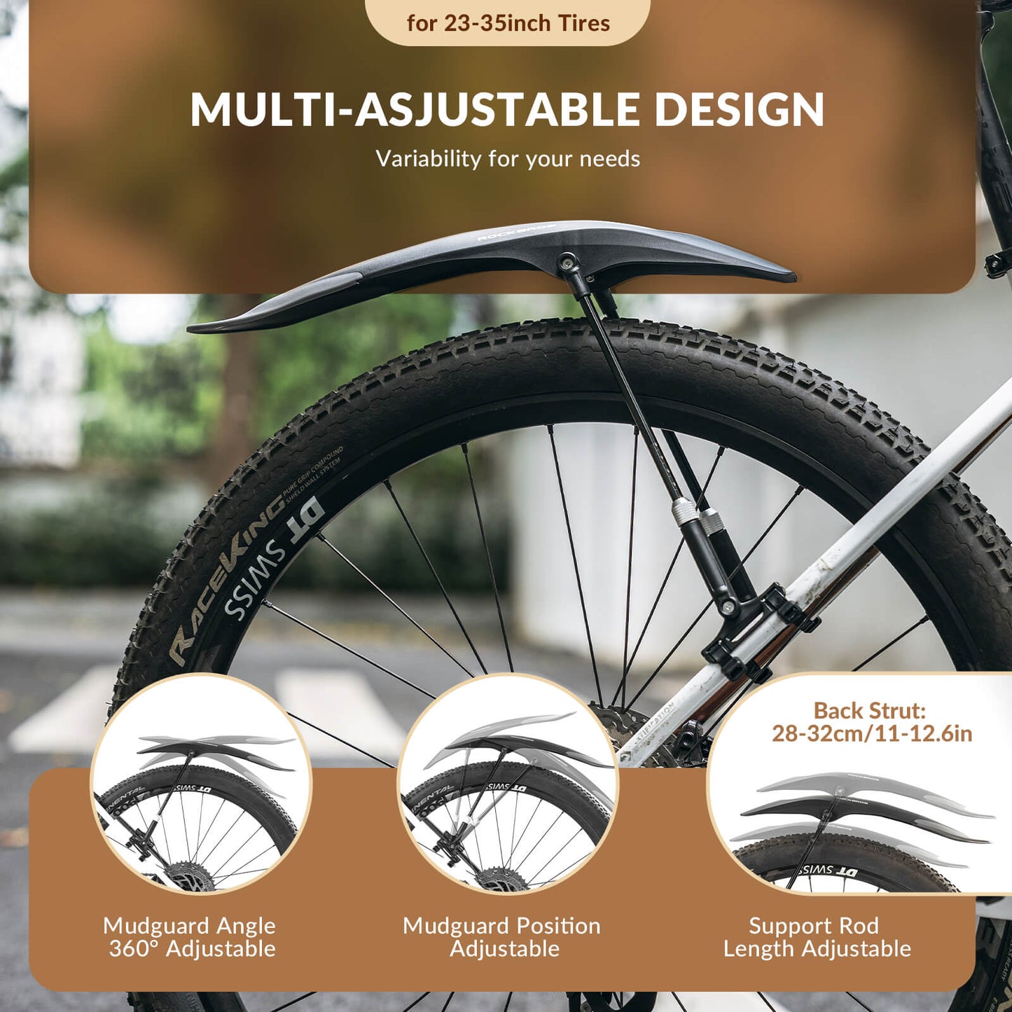 Adjustable Bike Fenders for Mountain Bikes