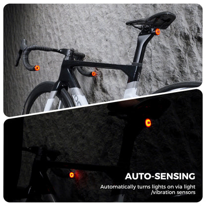 ROCKBROS R0 Smart Bike Rear & Handlebar End Light - Waterproof