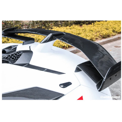 SVJ Style Dry Carbon Fiber Rear Wing Engine Hood Lid for Lamborghini Aventador LP700 LP720 LP740 LP750 Coupe