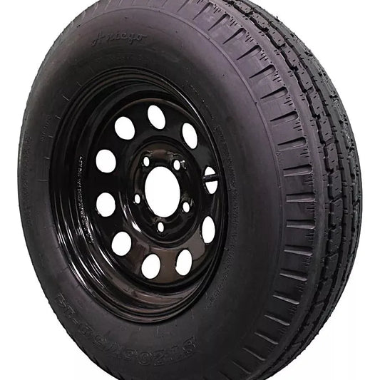 (Single Assembly) Antego Tire and Wheel 205/75D14 Highway Terrain Trailer Tire & Wheel – 14.0-Inch Pre-Mounted Rim, 6-Ply-Ply Build, Perfect for Utility & Cargo Use | A140554010096206ST20575D14