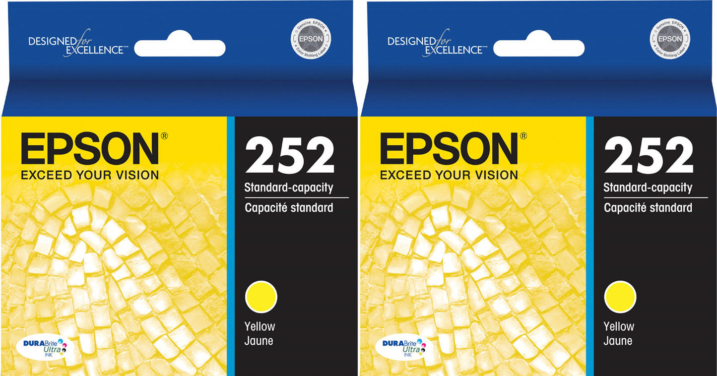 New, Pre-Owned - Epson 252 Yellow Ink Cartridge | 2 pack