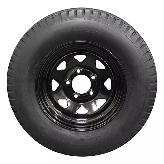 (Set of 2) Antego Tire and Wheel 185/80D13 Highway Terrain Trailer Tire & Wheel – 13.0-Inch Pre-Mounted Rim, 8-Ply-Ply Build, Perfect for Utility & Cargo Use | A130454510096206ST18580D13-B2