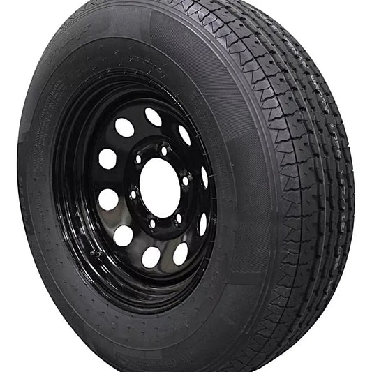 (Set of 4) Antego Tire and Wheel 225/75R15 Highway Terrain Trailer Tire & Wheel – 15.0-Inch Pre-Mounted Rim, 10-Ply-Ply Build, Perfect for Utility & Cargo Use | A15604520096110ST22575R15-B4