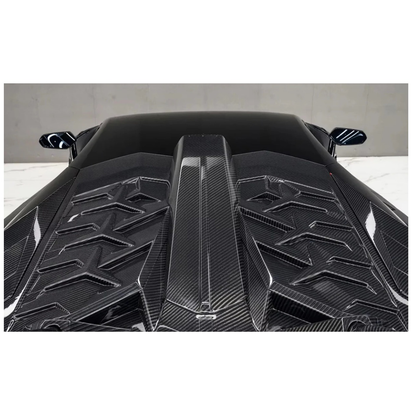 SVV Style Dry Carbon Fiber Rear Wing with Engine Hood for Lamborghini Aventador LP700 LP740 LP750 Coupe