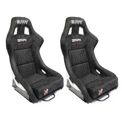 Bull Boost Adjustable Racing Lowered Ultra Max Bucket Seat with Slider Rails