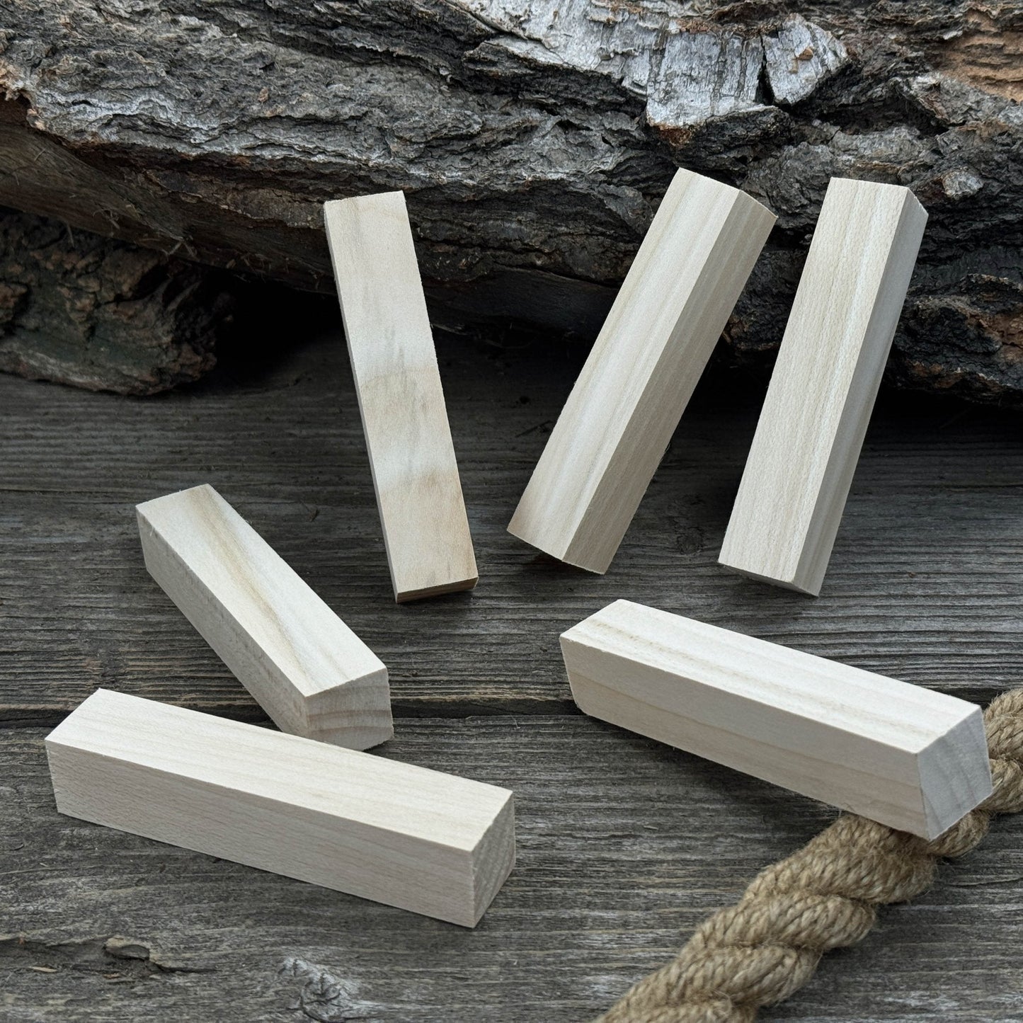 Set of 6 Linden Wood Carving Blanks, 10 x 2 x 2 cm (3.94 x 0.79 x 0.79 in)