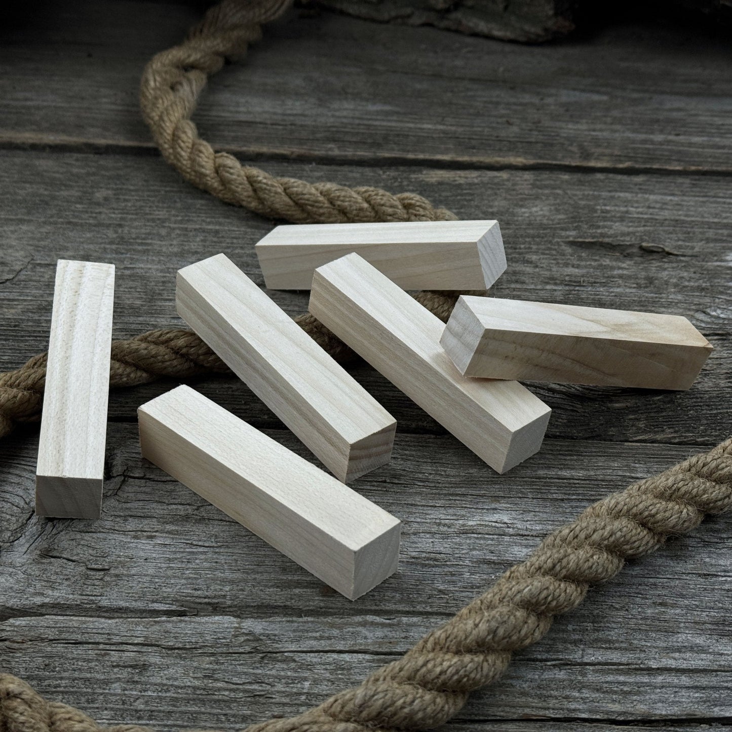 Set of 6 Linden Wood Carving Blanks, 10 x 2 x 2 cm (3.94 x 0.79 x 0.79 in)