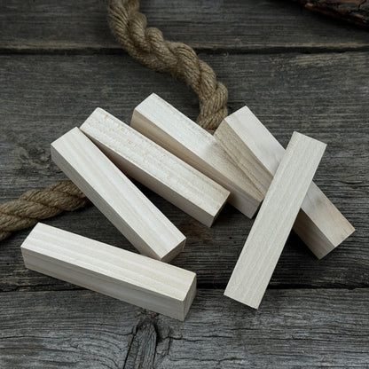 Set of 6 Linden Wood Carving Blanks, 10 x 2 x 2 cm (3.94 x 0.79 x 0.79 in)