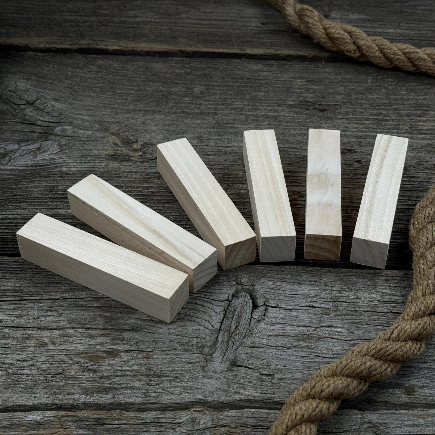 Set of 6 Linden Wood Carving Blanks, 10 x 2 x 2 cm (3.94 x 0.79 x 0.79 in)