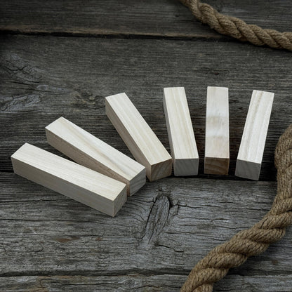Set of 6 Linden Wood Carving Blanks, 10 x 2 x 2 cm (3.94 x 0.79 x 0.79 in)