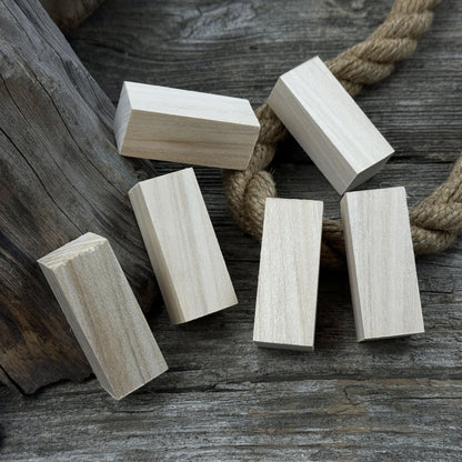 Set of 6 Linden Wood Carving Blanks, 5 × 2 × 2 cm (1.97 × 0.79 × 0.79 in)