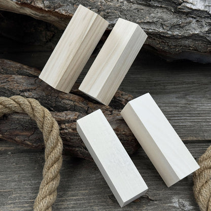 Set of 6 Medium Rectangular Linden Wood Carving Blanks