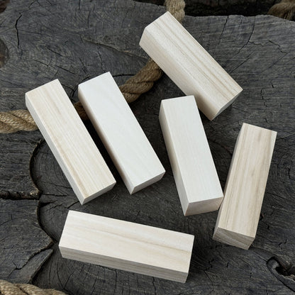 Set of 6 Medium Rectangular Linden Wood Carving Blanks