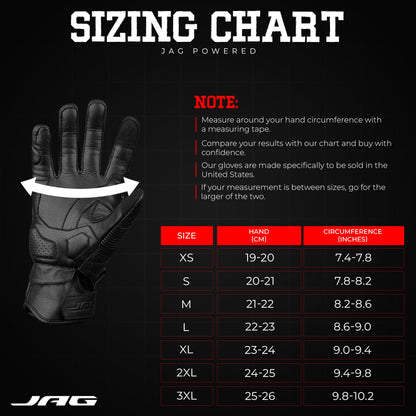 Olympus Knuckle-Protected Leather Motorcycle Gloves with Zipper Closure