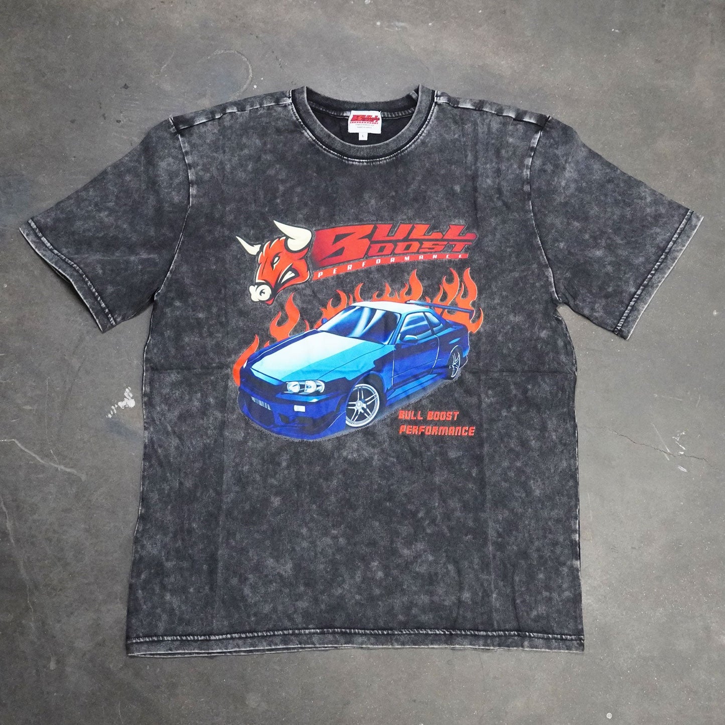 Vintage Acid Wash 250GSM Nissan Skyline GT-R Heavy Cotton Pre Shrunk T Shirt