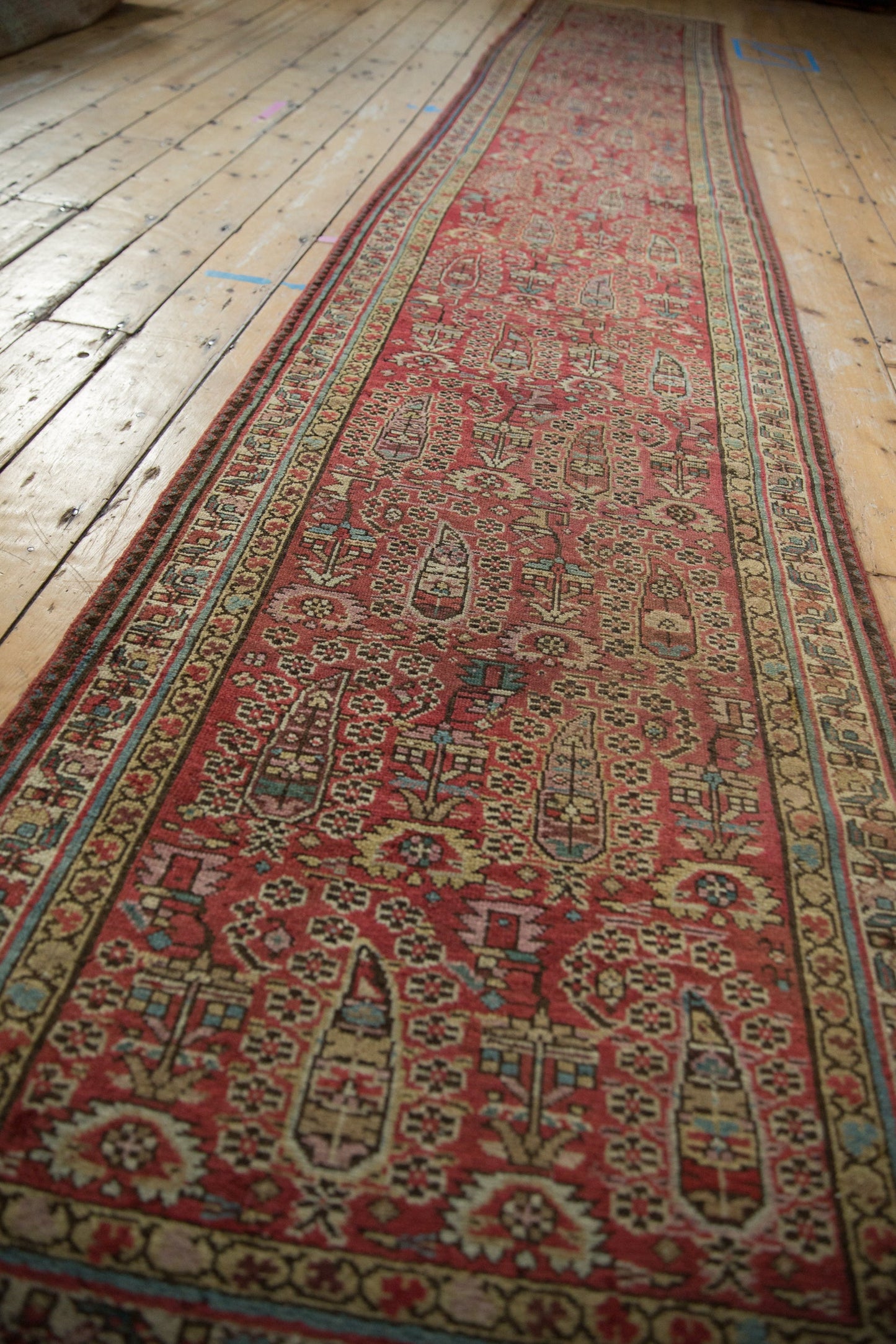 3x14.5 Vintage Distressed Fragment Malayer Rug Runner