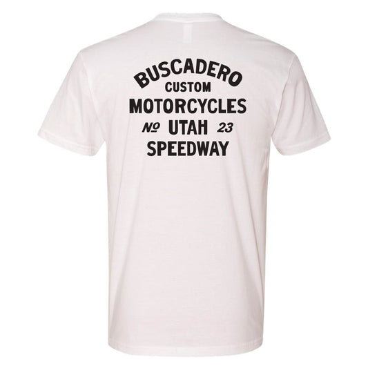'Speedway' White Lightweight Soft Tee