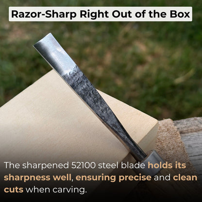 Straight Carving Gouge with Palm Handle – 12 mm (0.47 inches)