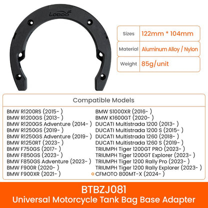 LOBOO BTB15BK Motorcycle Tank Bag – Magnetic Mount, Waterproof, Compact Design