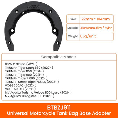 LOBOO BTB15BK Motorcycle Tank Bag – Magnetic Mount, Waterproof, Compact Design