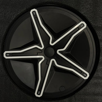 Starfish Style ABS Hubcaps for Model 3/Y | 18"/19" | 4-Piece Set | 2 Colors | Full Edge Coverage | Snap-On Install