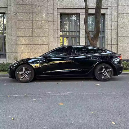 Starfish Style ABS Hubcaps for Model 3/Y | 18"/19" | 4-Piece Set | 2 Colors | Full Edge Coverage | Snap-On Install