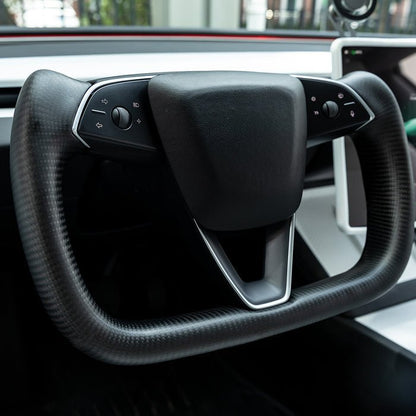 TESERY Full Carbon Fiber Yoke Steering Wheel for Model 3 Highland & Model Y Juniper