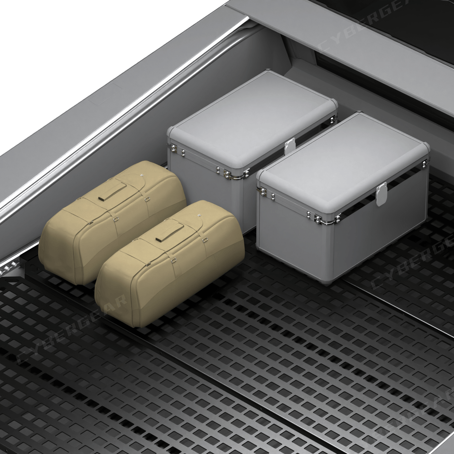 Tesla Cybertruck L-Track Molle Trunk Bed Shelf Level Molle Panels