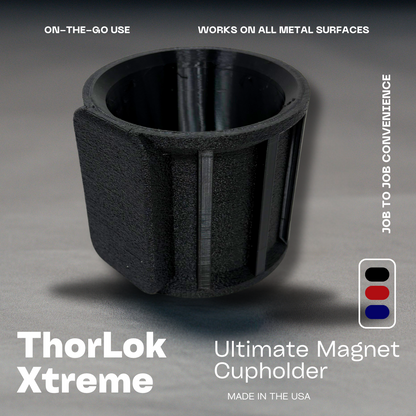 Ultimate Magnetic Cupholder | Heavy-Duty Rubber Cup Holder with 100+ lbs Magnet Pull Force | Scratch-Resistant & Durable for Trucks, Equipment, Worksites, Tailgating & More | Made in USA