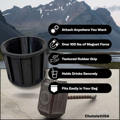 Ultimate Magnetic Cupholder | Heavy-Duty Rubber Cup Holder with 100+ lbs Magnet Pull Force | Scratch-Resistant & Durable for Trucks, Equipment, Worksites, Tailgating & More | Made in USA