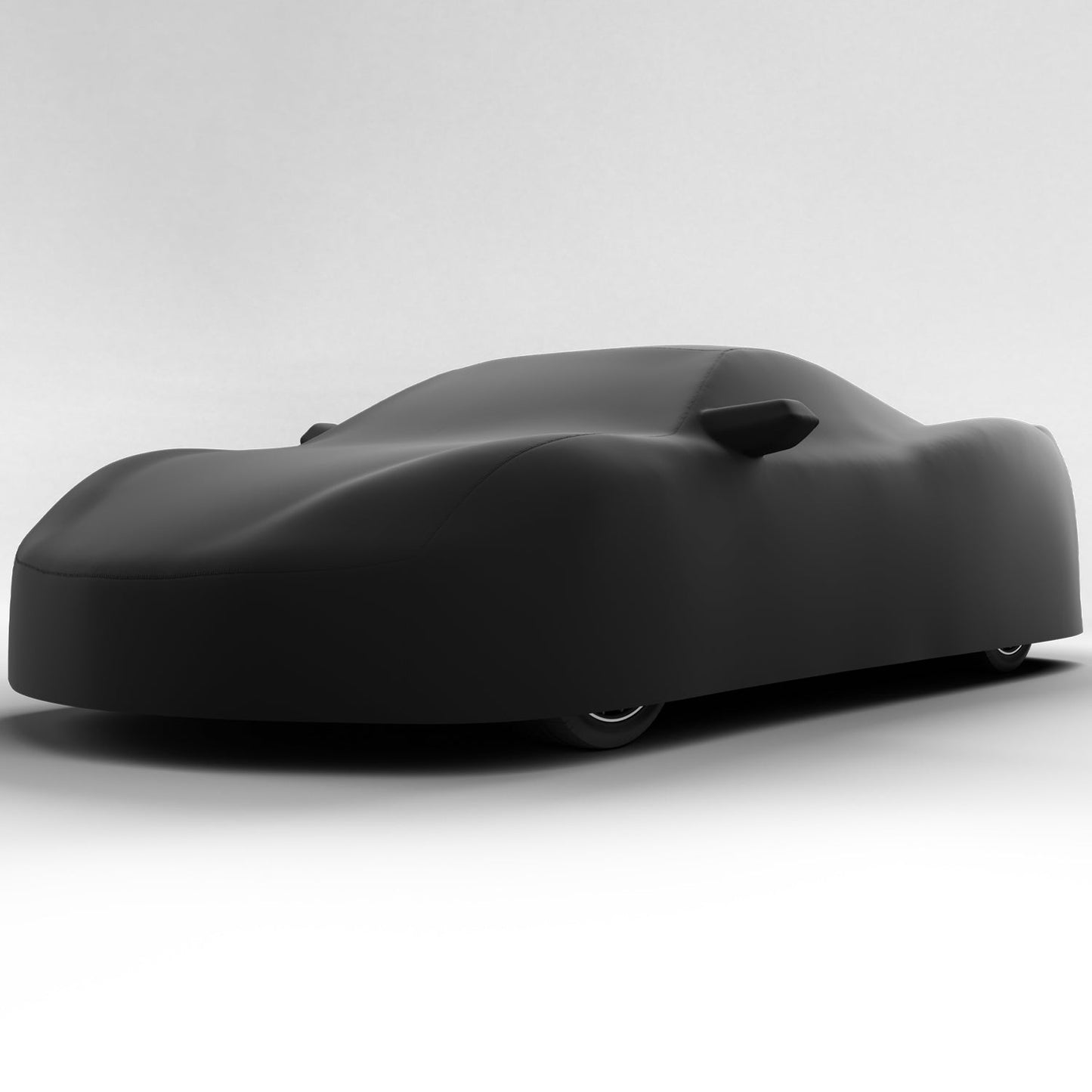 Black Satin BL - Black Car Cover for Chevrolet Corvette E-Ray 2025 Convertible 2-Door with HIGH Wing Spoiler