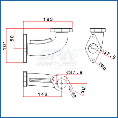 2JZGTE 2 bolt wastegate mount for TMTY03 manifold