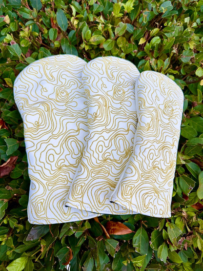 Topographic Edition - Pure White / Embroidered Sunrise Gold