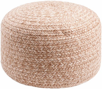 Tonanitla Natural Fiber Blush Knitted Outdoor Pouf