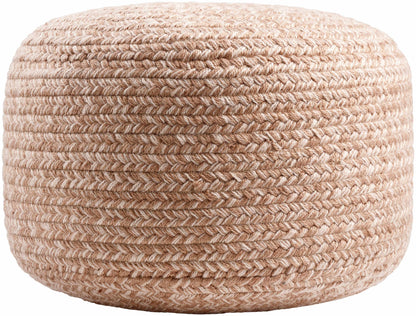 Tonanitla Natural Fiber Blush Knitted Outdoor Pouf