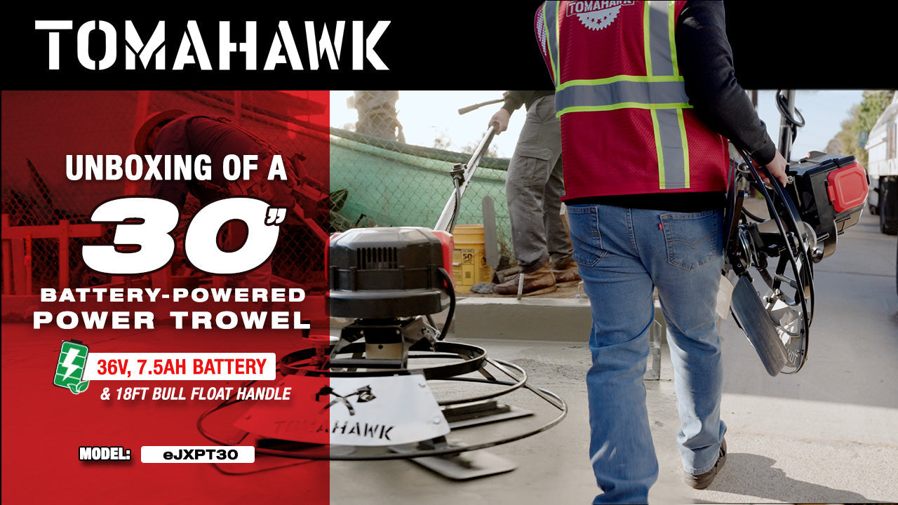 PRE ORDER: 30" Battery-Powered Portable Power Trowel with 18ft Bull Float Handle