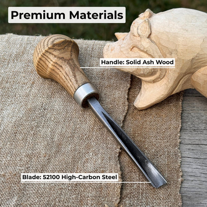 V-Parting Chisel 60 Degree with Palm Handle, 8 mm (0.31 inches)