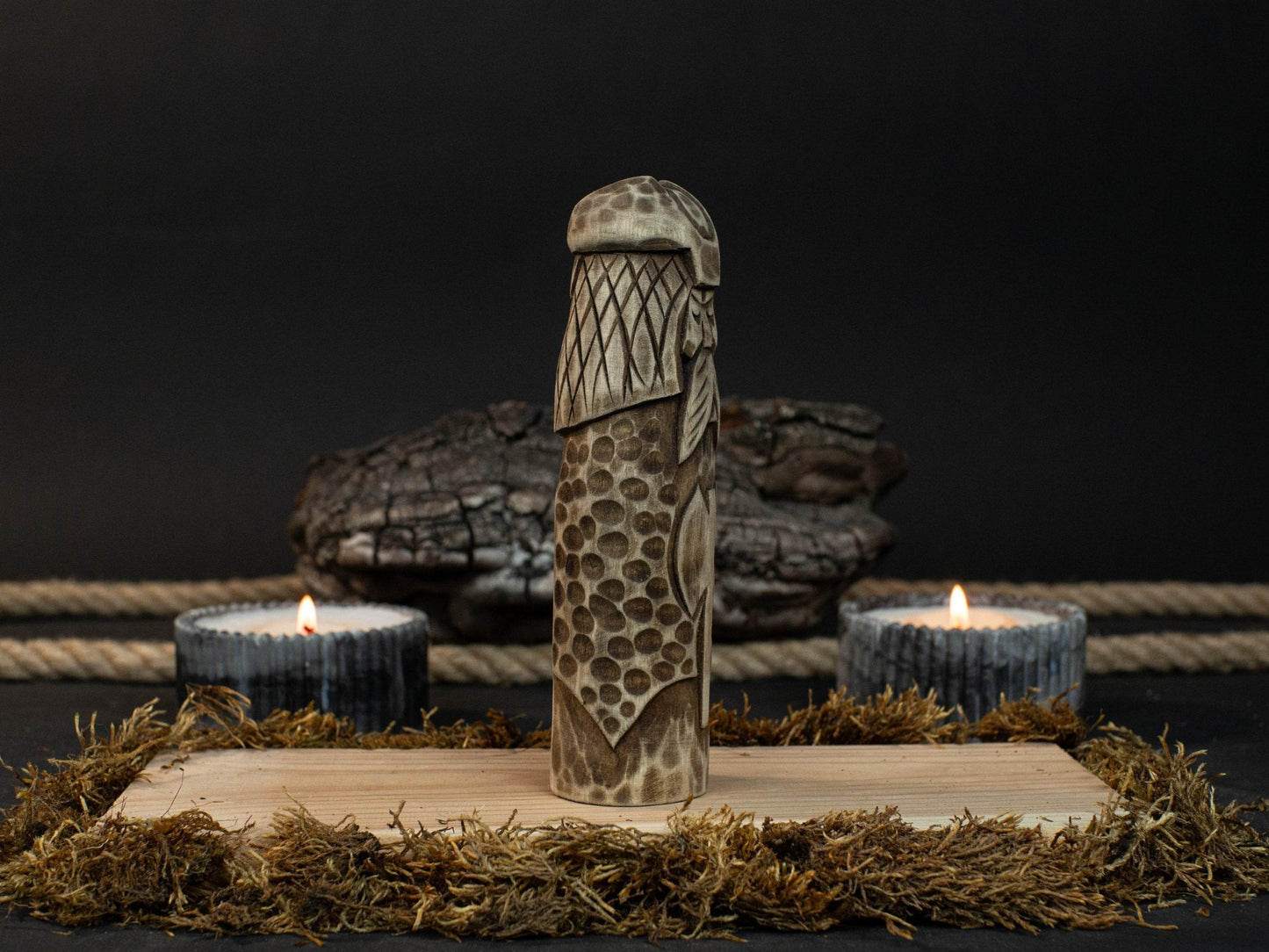 Vidar Figurine – 14 cm (5.7 inches) Hand-Carved Wooden Statue of the Norse God of Vengeance