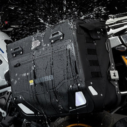 LOBOO Wanderer Series 30L+40L Dual-Purpose Waterproof Side Bags — IPX6 Rated, PP Support Board, Corner Protector, Exhaust-Avoid Design, Anti-Theft System (Requires LOBOO Side Racks)