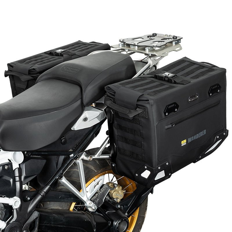 LOBOO Wanderer Series 30L+40L Dual-Purpose Waterproof Side Bags — IPX6 Rated, PP Support Board, Corner Protector, Exhaust-Avoid Design, Anti-Theft System (Requires LOBOO Side Racks)