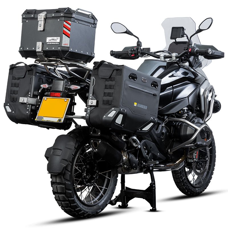 LOBOO Wanderer Series 30L+40L Dual-Purpose Waterproof Side Bags — IPX6 Rated, PP Support Board, Corner Protector, Exhaust-Avoid Design, Anti-Theft System (Requires LOBOO Side Racks)